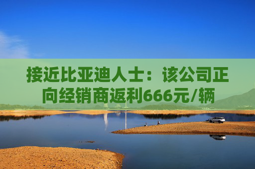 接近比亚迪人士：该公司正向经销商返利666元/辆