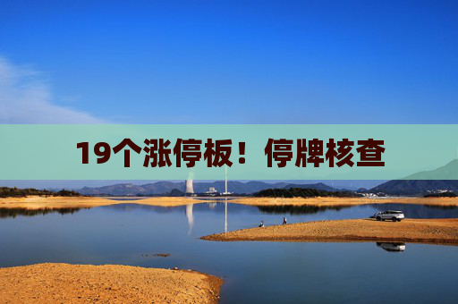 19个涨停板！停牌核查