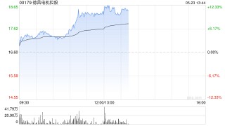 德昌电机控股午前上涨10% 下周将发布全年业绩公告