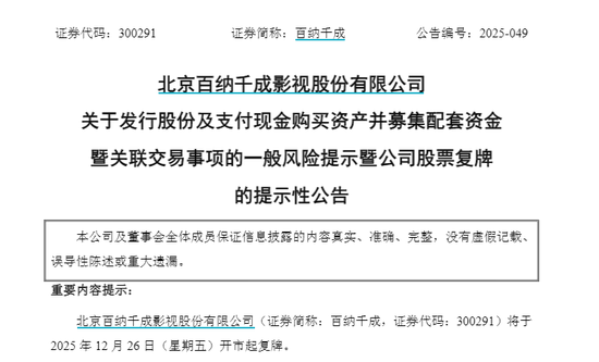 重大资产重组!300291,明起复牌 第1张 重大资产重组!300291,明起复牌 第1张